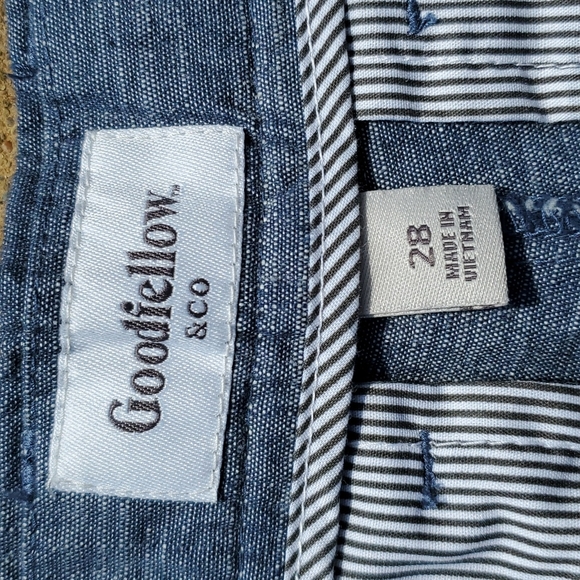 New Goodfellow & Co Blue Flat Front Linden Cotton Shorts Size 28 - Picture 5 of 11
